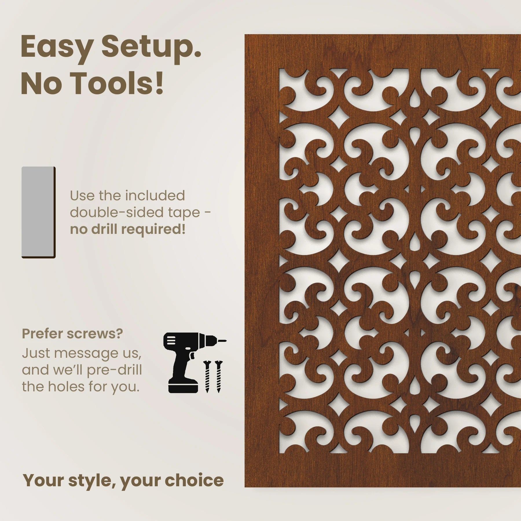 Easy setup. No tools!